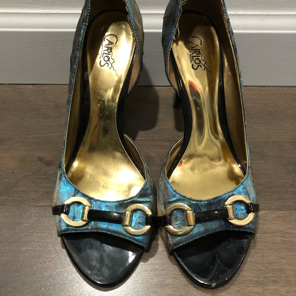 Carlos Santana Shimmer Cheetah Roulette Heels